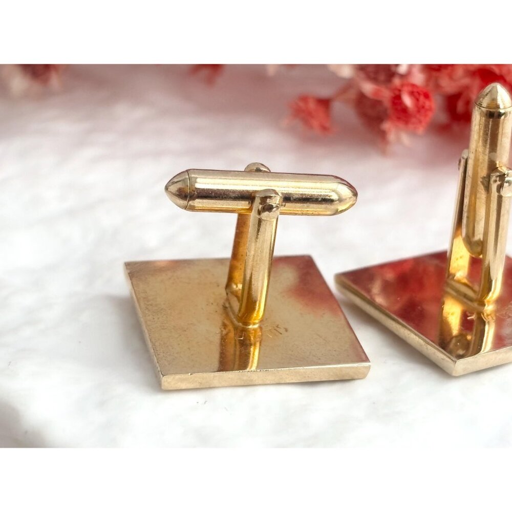 Swank Theater Mask Designed Comedy + Tragedy Gold Toned Square Vintage Enclosure - Picture 4 of 14